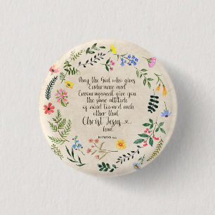 Romans 15:5 Bible Verse Image 1 Inch Round Button
