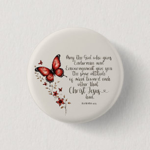 Romans 15:5 Bible Verse Image 1 Inch Round Button