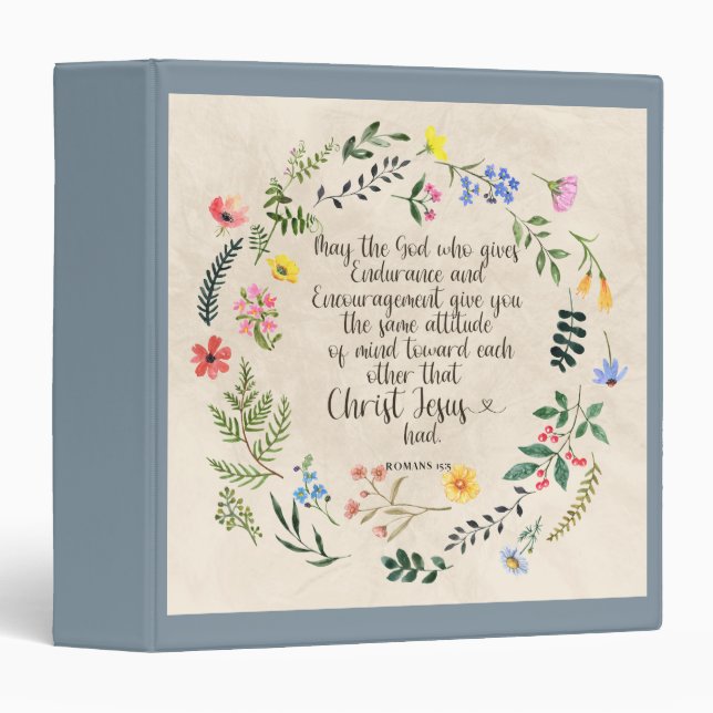 Romans 15:5 Bible Verse Image Binder (Front/Spine)