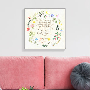 Romans 15:5 Bible Verse Image Canvas Print