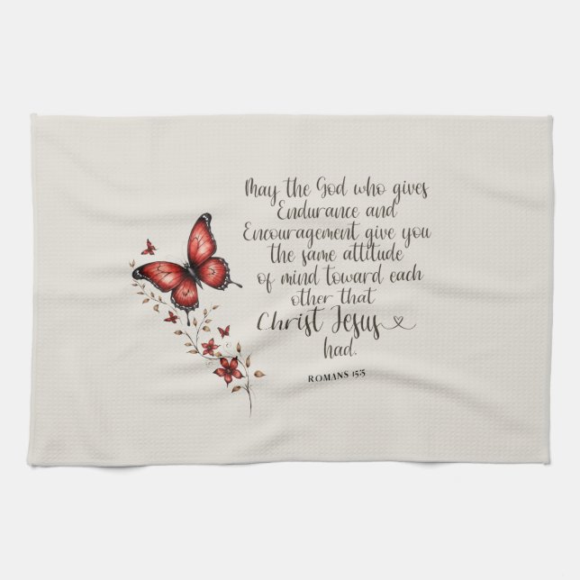 Romans 15:5 Bible Verse Image Kitchen Towel (Horizontal)