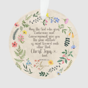 Romans 15:5 Bible Verse Image Ornament