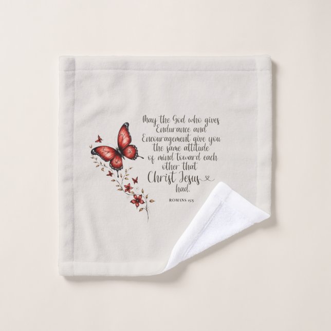 Romans 15:5 Bible Verse Image Wash Cloth (Wash Cloth)