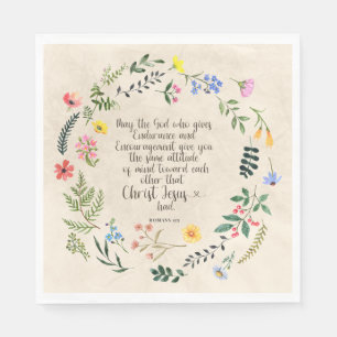 Romans 15:5 Bible Verse Paper Napkins