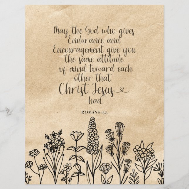 Romans 15:5 Christian Bible Verse Image  Flyer (Front)