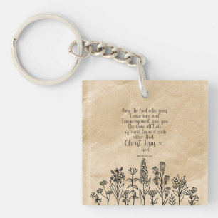 Romans 15:5 Christian Bible Verse Image Keychain