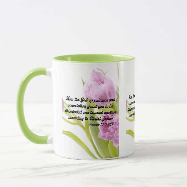 Romans 15:5 KJV Bible Scripture Pic Two-Tone Mug (Left)