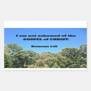Romans 1:16 For I am not ashamed of... Sticker