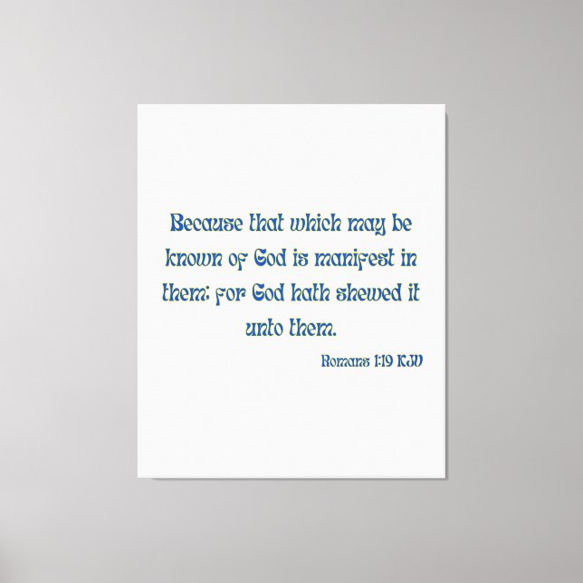 Romans 1:19 Bible Verse KJV Wall Art (Front)