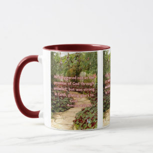 Romans 4:20 KJV Bible Verse Pic Two-Tone Mug