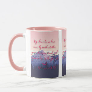 Romans 5:2 KJV Bible Verse Pic Two-Tone Mug