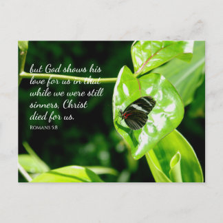 Romans 5:8 Butterfly Leaf Postcard