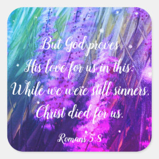 Romans 5:8 Christian Bible Scripture Stickers
