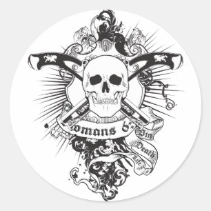 Romans 6:23 01 classic round sticker