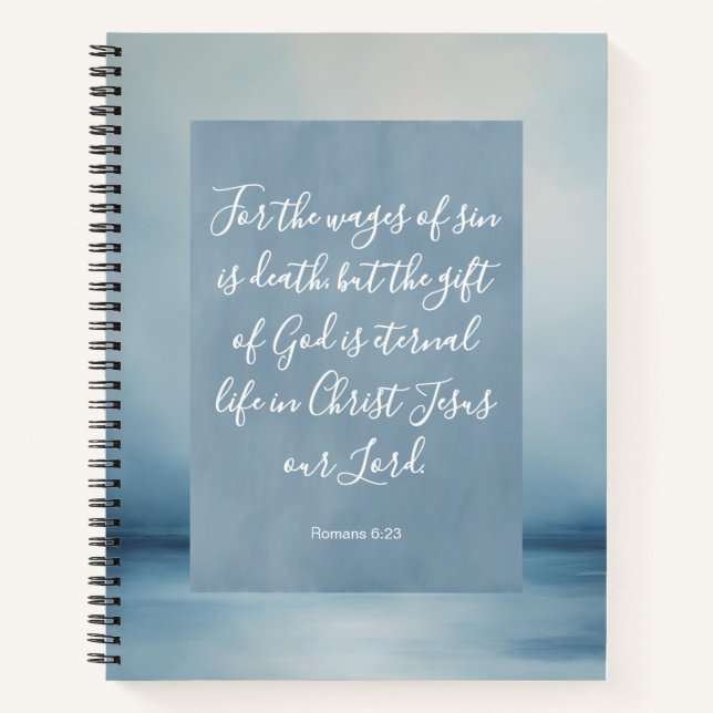 Romans 6:23 Bible Verse Image Carnet Spiral (Devant)
