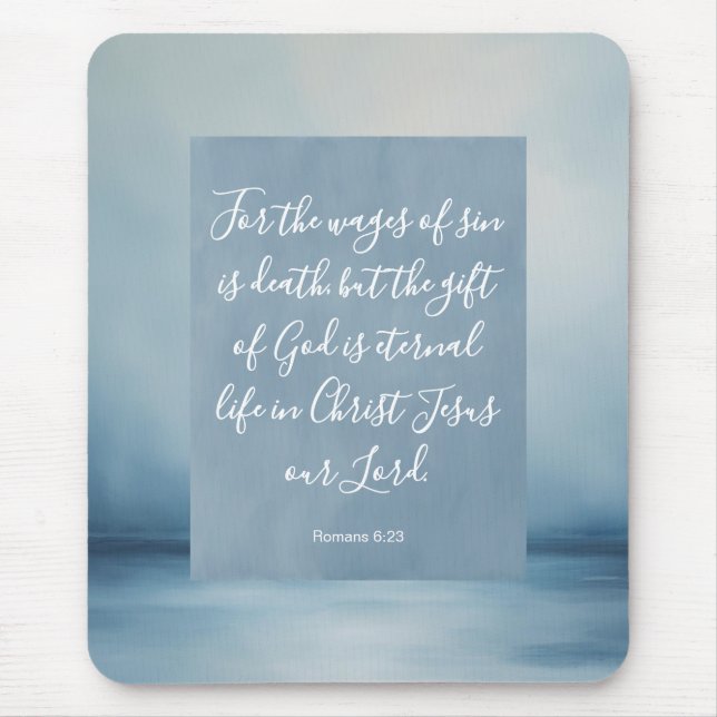 Romans 6:23 Bible Verse Image Spiral Notebook Mouse Pad (Front)