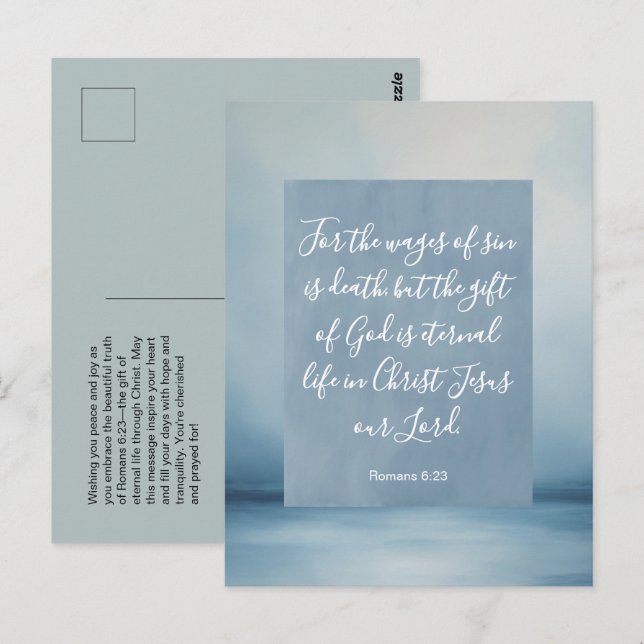 Romans 6:23 Customizable Bible Verse  Postcard (Front/Back)