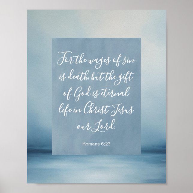 Romans 6:23 Customizable Bible Verse  Poster (Front)