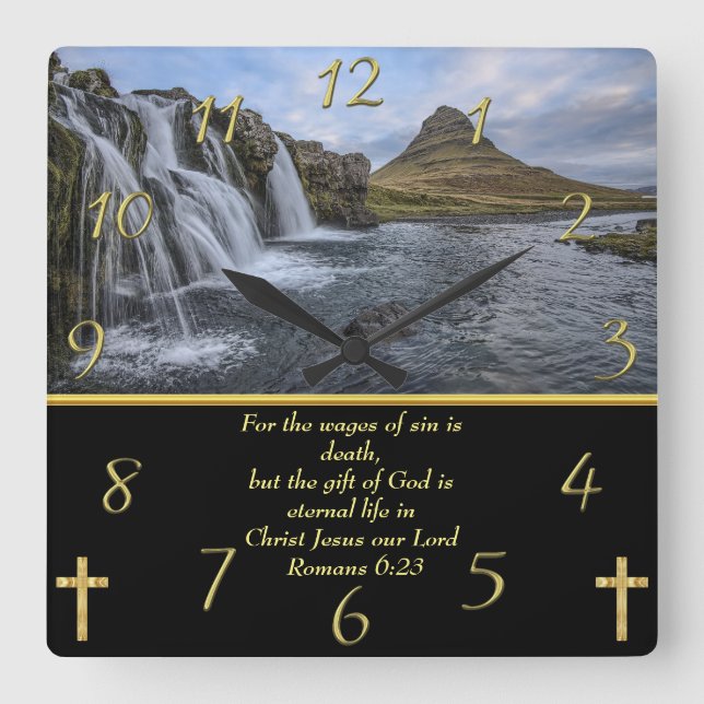  Romans 6:23 God so loved   Square Wall Clock (Front)