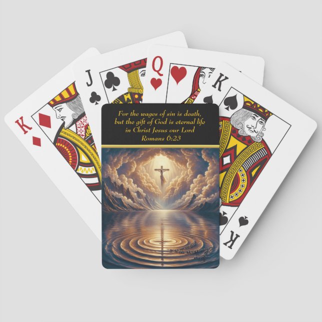 Romans 6:23 Victory Through Christ’s Sacrifice Playing Cards (Back)