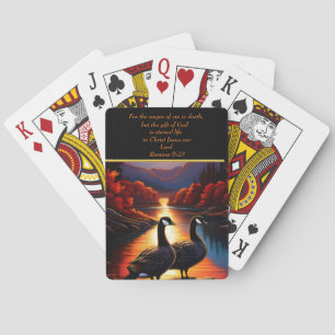 Romans 6:23 White Church gold Playing Cards