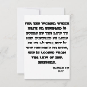 Romans 7:2 KJV Bible Scripture Greeting Card