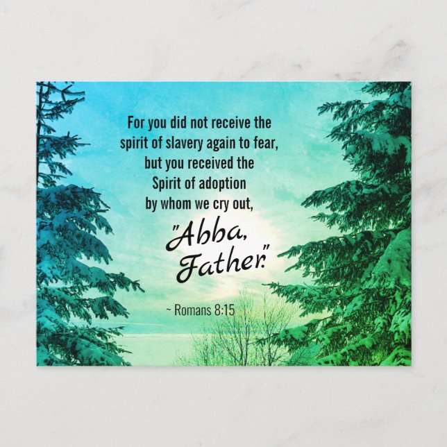 Romans 8:15 We cry out "Abba Father" Postcard (Front)