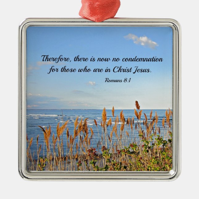 Romans 8:1 Therefore, there is now no condemnation Metal Ornament (Front)