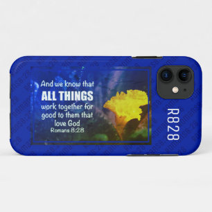 Romans 8:28 ALL THINGS Blue iPhone 11 Case