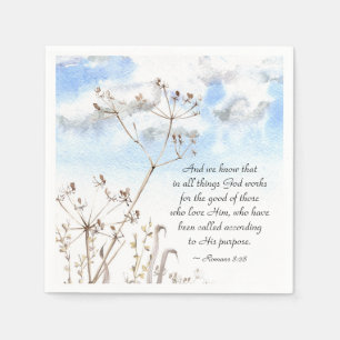 Romans 8:28 All things God works for the good Napkin