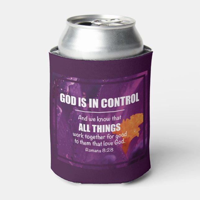 Romans 8:28 ALL THINGS WORK TOGETHER Monogram Can Cooler (Can Front)