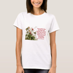 Romans 8:28 Bee Motif T-Shirt