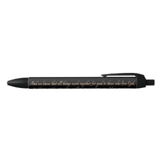 Romans 8:28 Bible Scripture Black Ink Pen