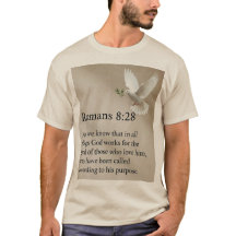 Romans 8:28 Bible Verse Men's Tee Shirt