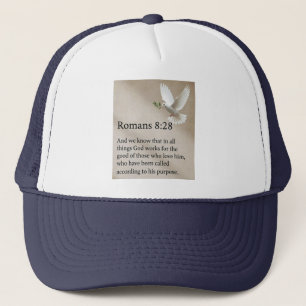 Romans 8:28 Bible Verse Trucker Hat
