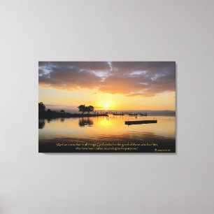 Romans 8:28 Christian Bible Verse Canvas Art