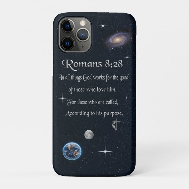 Romans 8:28 Christian Bible verse Case-Mate iPhone Case (Back)
