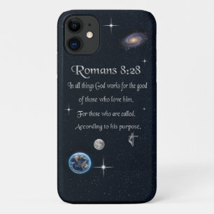 Romans 8:28 Christian Bible verse iPhone 11 Case