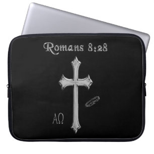 Romans 8:28 Christian Bible verse Laptop Sleeve