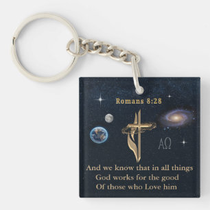Romans 8:28 Christian  Keychain