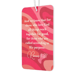 Romans 8:28 Christian Motivational Scripture Air Freshener