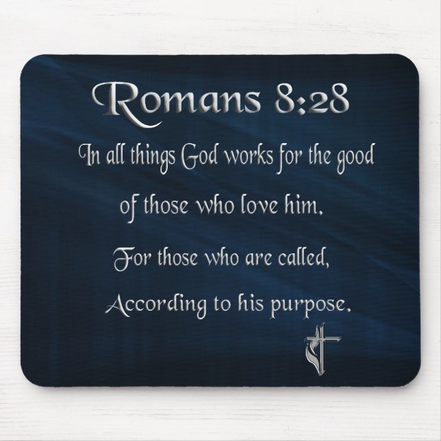 Romans 8:28 Christian Mouse Pad (Front)