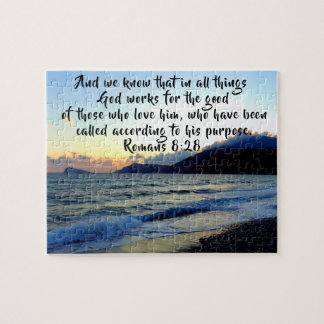 Romans 8:28 Custom Bible Verse Jigsaw Puzzle