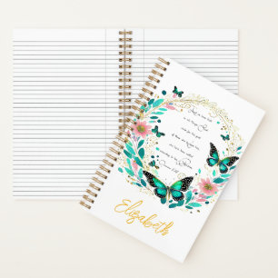 Romans 8:28 Flowers and butterflies Notebook