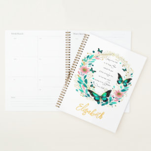 Romans 8:28 Flowers and butterflies Planner