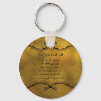 Romans 8:28 keychain
