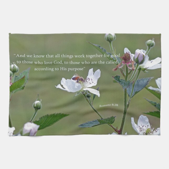 Romans 8:28 kitchen towel (Horizontal)