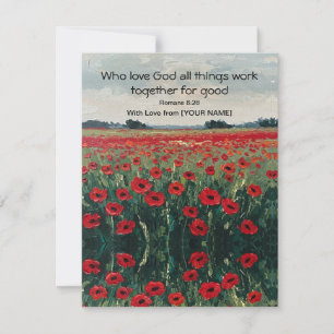 Romans 8:28 Personalized Flat Card