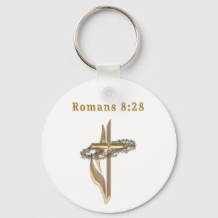 Romans 8:28 products keychain