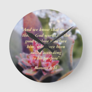 Romans 8:28 round clock